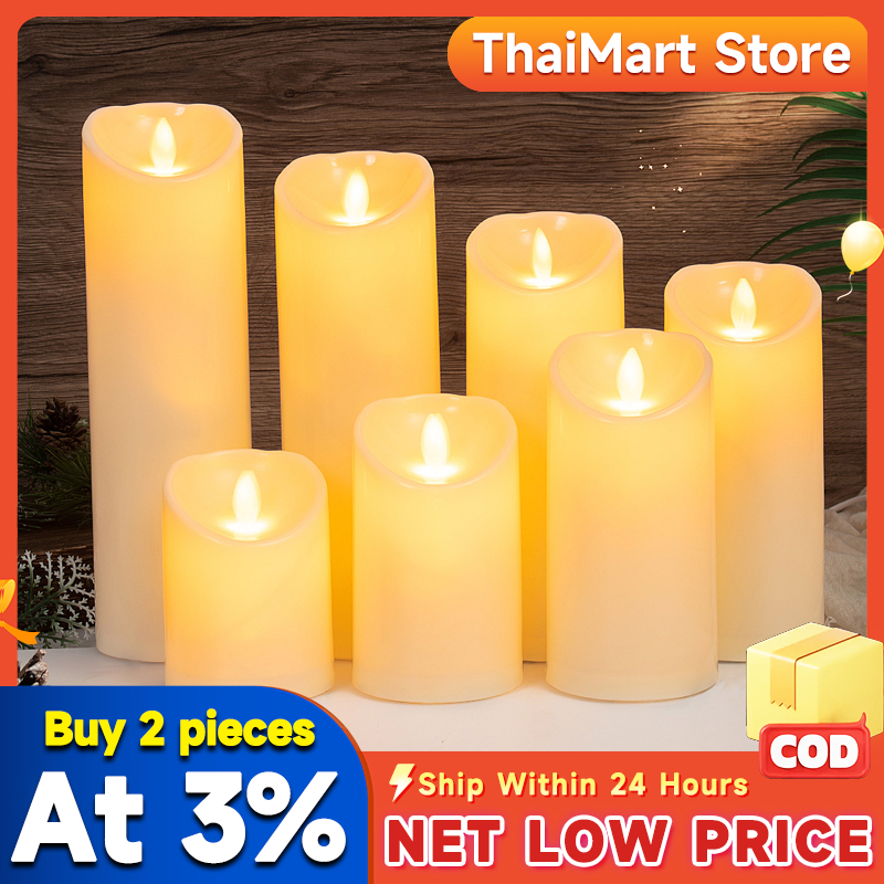 เทียน led candles 3 ขนาด เทียนประดับ เทียนตกแต่ง เทียนสร้างบรรยากาศ เทียนใส่ถ่าน เทียนปลอม