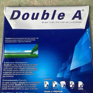กระดาษA4 แพค40แผ่น DoubleA แพคละ12แพค ราคา 190 บาท
