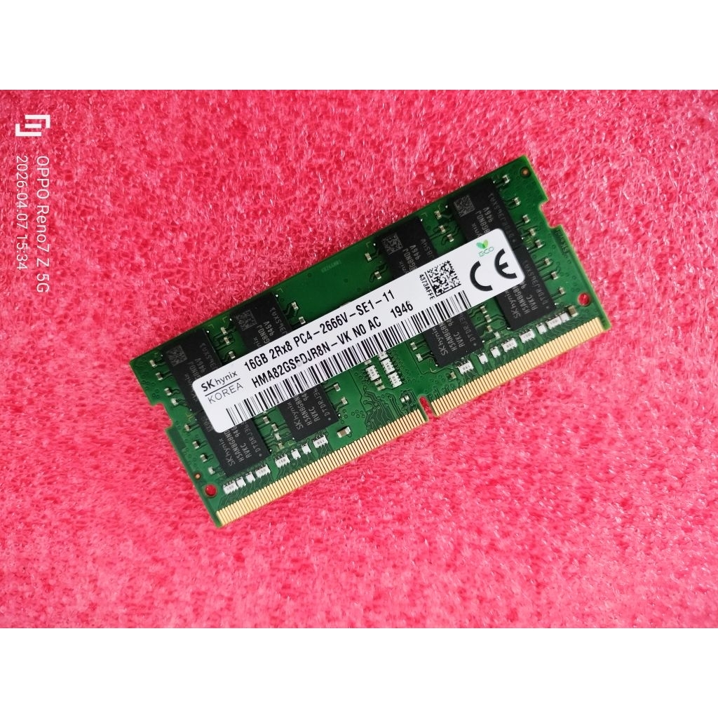 RAM Notebook SKhynix 16GB DDR4 บัส2666MHz คัดสภาพสวย ใช้งานปกติ