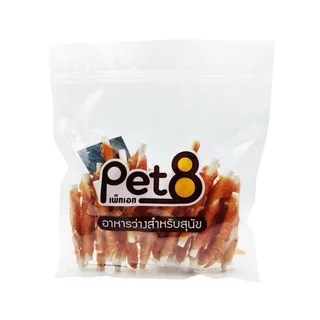PET8 สันในไก่เจอกี้ ขนม-อาหารว่างสำหรับสุนัข และ แมว ทำจากเนื้อไก่แท้คุณภาพ 350g-400g PET8