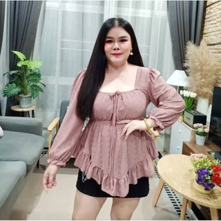 A-05เสื้อฉลุลูกไม้ชายวีจั๊มใต้อกแต่งโบว์