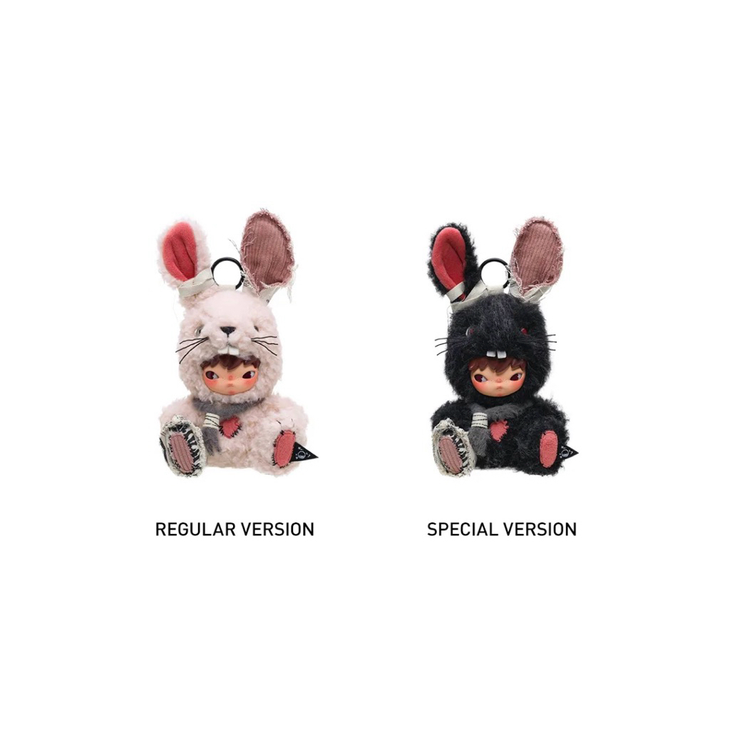 (พร้อมส่ง) Hirono Little Hare Plush Doll Pendant (พวงกุญแจฮิโระโนะ พร้อมถังไม่แกะถุง)