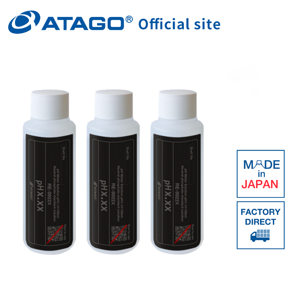 ATAGO Standard Solution for PAL-pH Plus pH4.01/pH7.00/pH10.01 (100ml each)