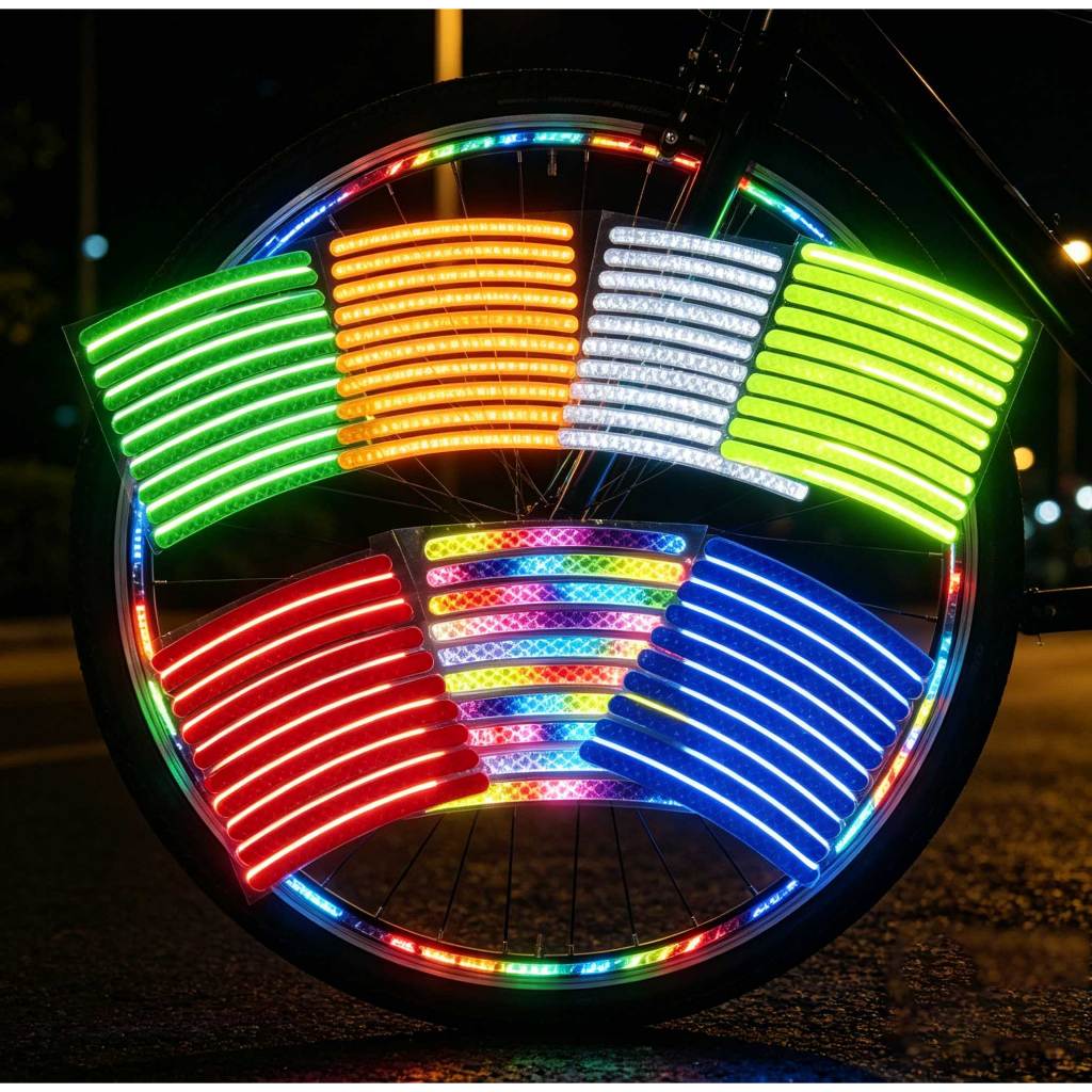 Qixin สติกเกอร์สะท้อนแสงดุมล้อ 10 ชิ้น เรืองแสงในที่มืด ใช้ติดรถยนต์ จยย. จักรยาน เพิ่มความปลอดภัย