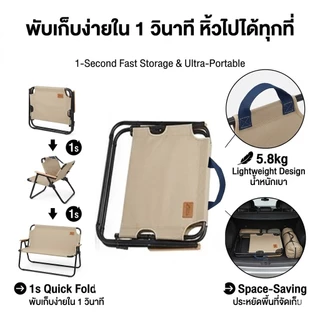 Magic pocket เก้าอี้แคมป์ปิ้ง เก้าอี้สนาม ปิคนิคกลางแจ้ง 2-3ที่นั่ง Camping Chair