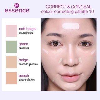 (NEW) essence CORRECT & CONCEAL colour correcting palette 10 คอนซีลเลอร์ คอเรคเตอร์ ปกปิดรอยดำ