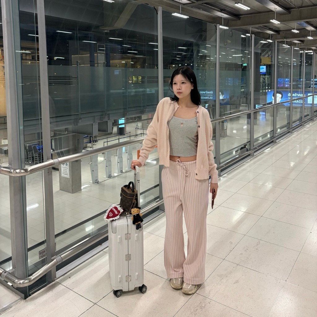Comfy Gingham Pants - กางเกงผ้านุ่มขายาว