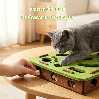 ของเล่นแมว ของเล่นปริศนาแมว กล่องปริศนาแมว สักหลาด โพสต์ลับเล็บแมว ทนทาน รางแมว ของเล่นล่าสัตว์ในร่ม ของเล่นแมวไล่จับหนู