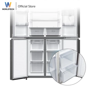 Wordltech ตู้เย็น 4 ประตู Multi-Door 14.7 คิว 415 ลิตร ระบบ Inverter เงียบ ประหยัดไฟ รุ่น WT-MRF-431W
