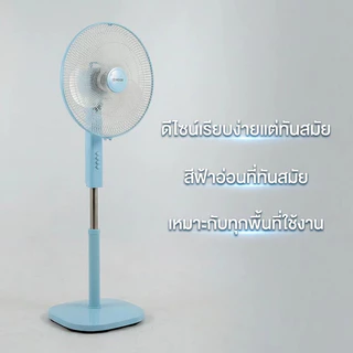 LENODI พัดลมตั้งพื้น 16 นิ้ว 3/5 ใบพัด ปรับแรงลม 3 ระดับ + ปรับความสูง 3 ระดับ 60W ประหยัดไฟ มอเตอร์เงียบ ทำงานเสียงต่ำ