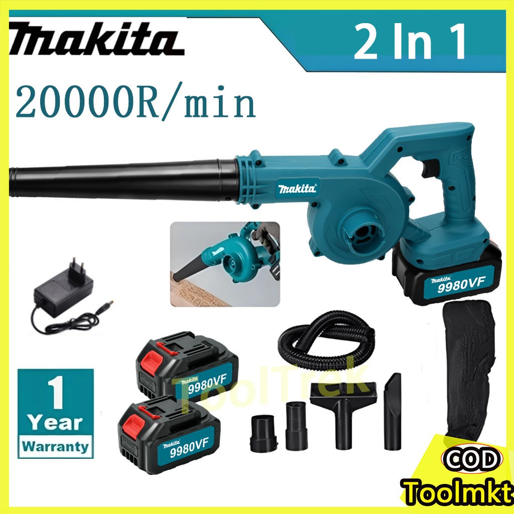 เครื่องเป่าลมไร้สาย 9980V Blower 2 in 1 5000W มัลติฟังก์ชั่น ดูดฝุ่น เป่าลม เรือเป่าลม เหมาะสำหรับเป่า กำจัดฝุ่น