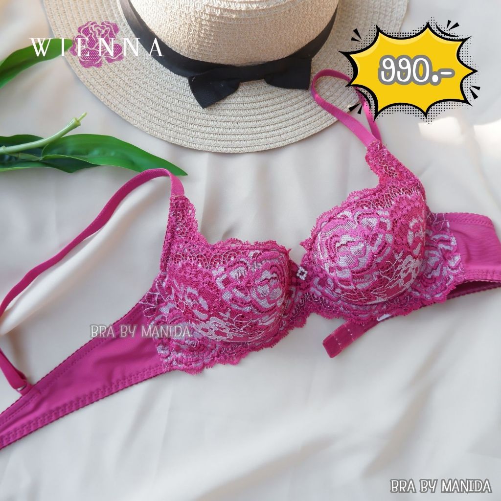 WIENNA BRA - DBP0290 (37) ✨ราคา 990 บาท✨ชุดชั้นในเวียนนา เสื้อชั้นในลูกไม้ มีโครง ฟองน้ำบาง เต้าแต่ง