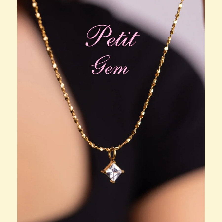 RUBY HAUS💎 Petit Gem สร้อยคอจี้เพชร สแตนเลสแท้ สไตล์ Pinterest ใส่ติดคอได้ทุกวัน ไม่เขียวไม่คัน