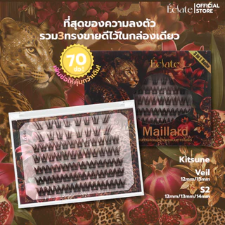 ใหม่ รวมตารุ่นฮิต 3in1 สี black chocolate จาก Eclate！สีคล้ายขนตาจริง ติดแล้วตาโต เนียน ละมุน ไม่โป๊ะ 1กล่องมี3ทรง