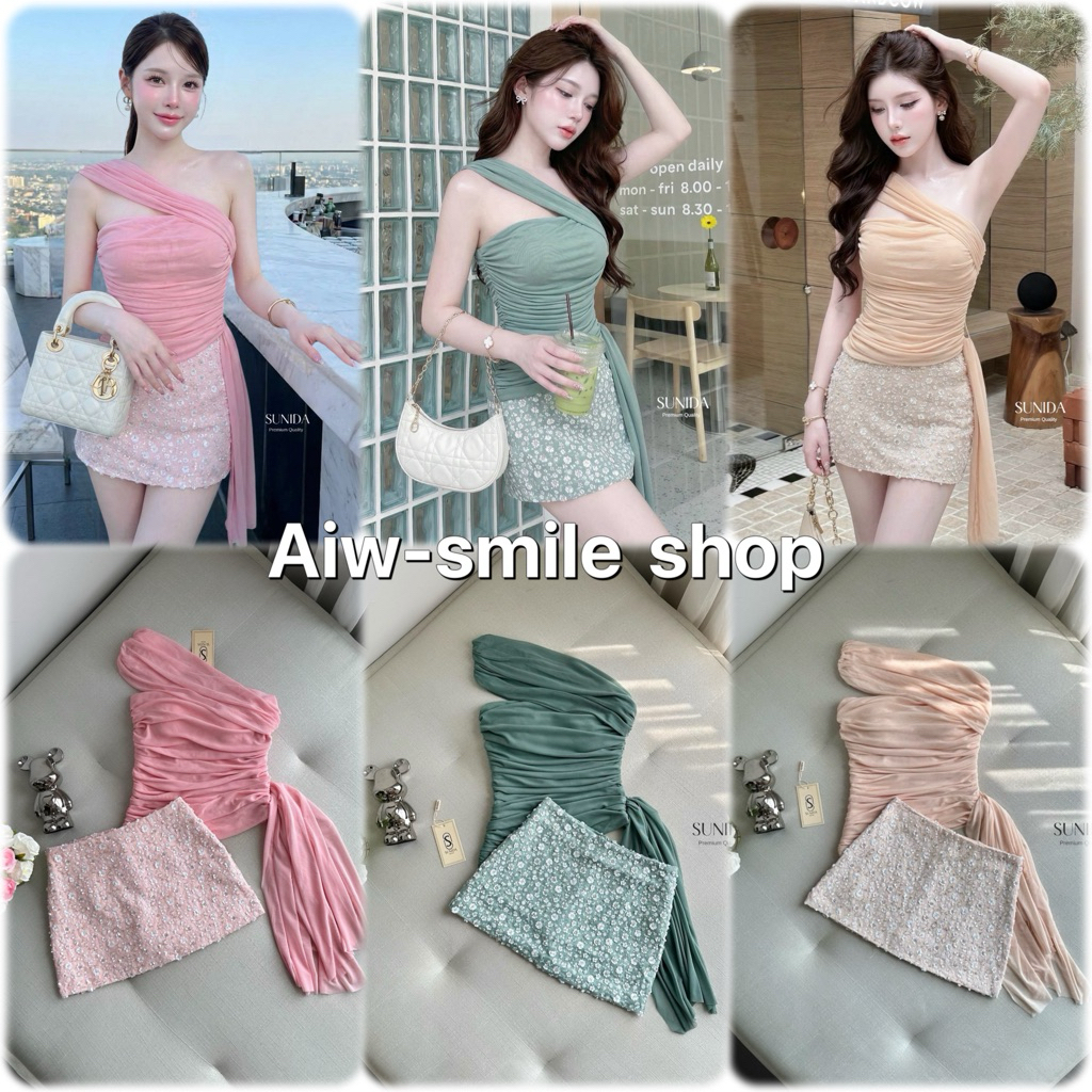 ชุดเซท 2 ชิ้น เสื้อปาดไหล่สีชมพู (ทักแชตสอบถามสต็อกก่อนสั่งน๊า)