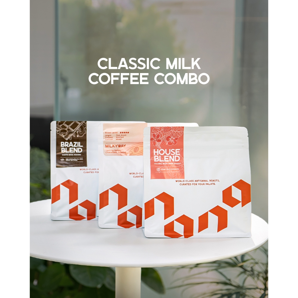 Classic Milk Coffee Combo เซ็ตเมล็ดกาแฟ คั่วเข้ม คั่วกลาง เหมาะกับทำกาแฟนม - Nana Coffee Roasters