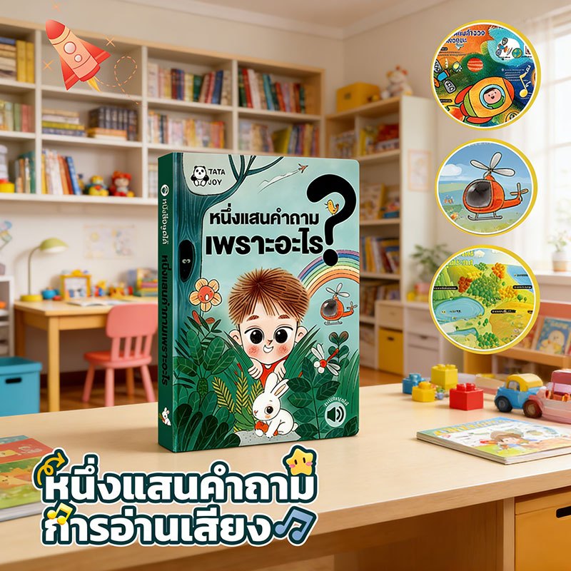 พร้อมส่ง หนังสือเสียงเด็ก หนังสือพูดได้ หนึ่งแสนคำถามเพราะอะไร นิทานอีสป ก่อนนอน ไทย-จีน เสริมพัฒนาการ