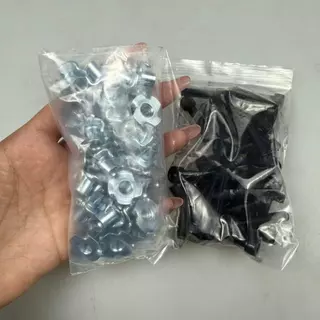 น็อตลำ M6x30mm + แหวนเหล็กสปริง M6 (ชุด 80 ชิ้น) สำหรับเฟอร์นิเจอร์ DIY