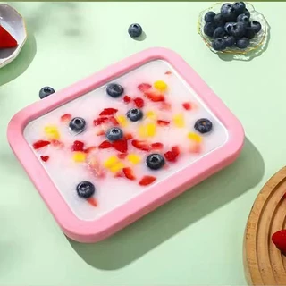 DIY เครื่องทำไอศครีมแบบมินิ พกพาได้ เครื่องทำไอติมแข็ง ถาดผัดไอติม เครื่องทำไอติมผัด เครื่องทอดโยเกิร์ต