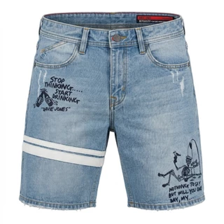 DAVIE JONES [BE FEARLESS] กางเกงยีนส์ขาสั้นผู้ชาย Relax Fit Denim Shorts สีกรม SP0014