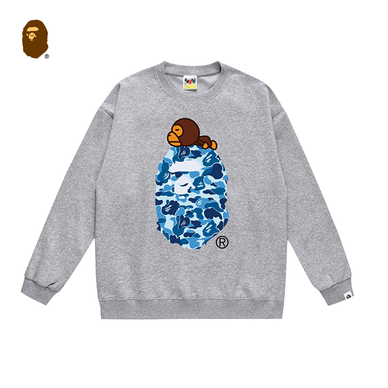 【BAPE】🇯🇵 พร้อมส่ง/เสื้อสเวตเตอร์ BAPE เสื้อสเวตเตอร์ลายลิงและลิง