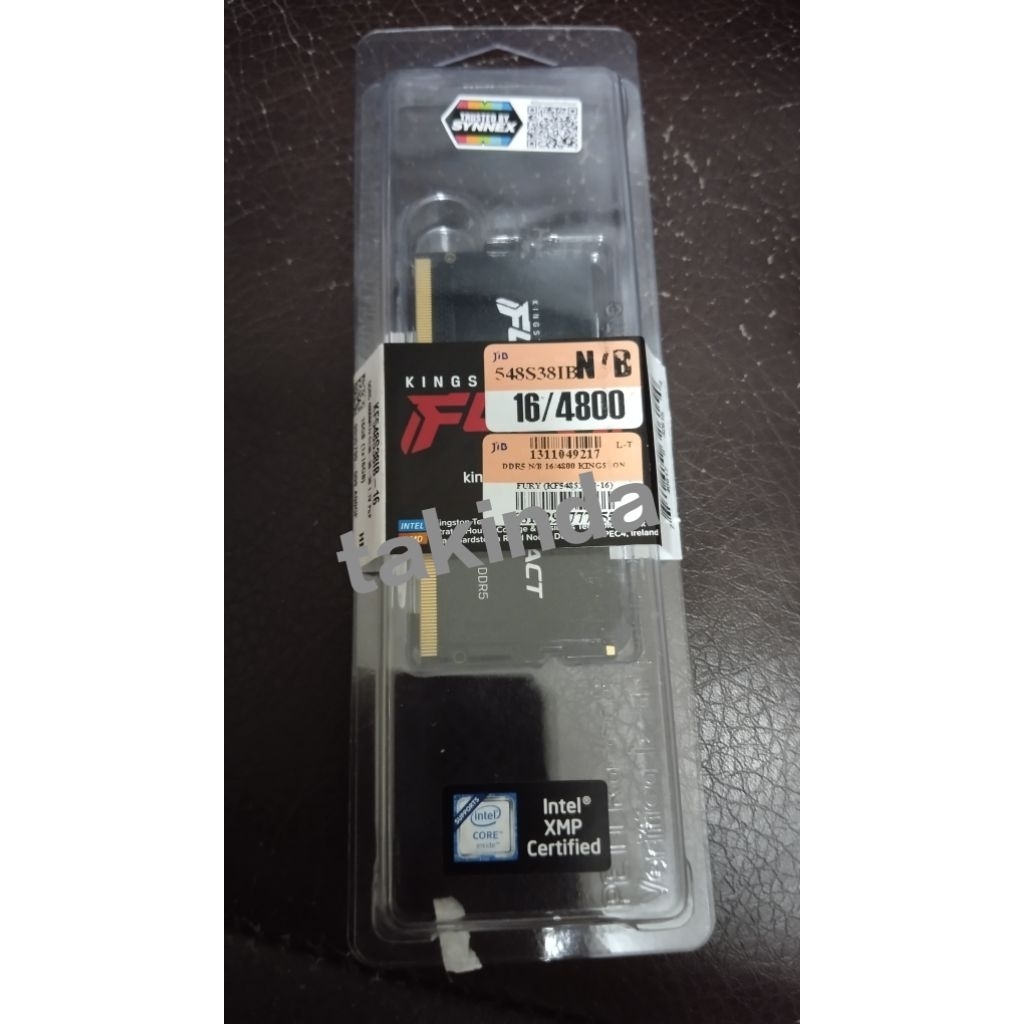 (มือสองสภาพใหม่) Ram DDR5 16GB (4800MHz) KINGSTON FURY (KF548S38IB-16) Ram Notebook