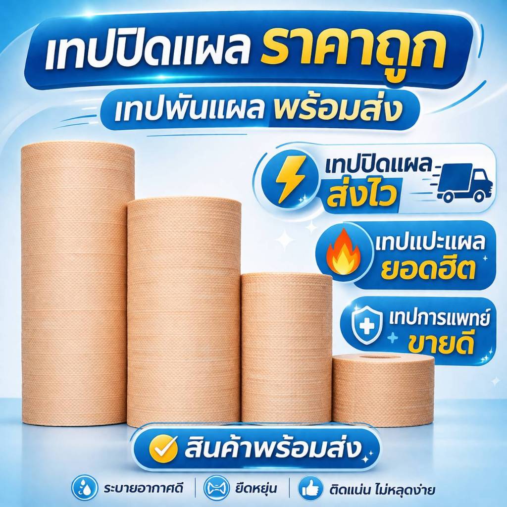💥3ชิ้น💥 ราคาส่ง เทปปิดแผล สีเนื้อ อ่อนโยนต่อผิว  สบายผิวตลอดวัน ลอกออกนุ่มนวลไม่ทิ้งคราบ ราคาถูกสุดในท้องตลาด ส่งไว เร็ว