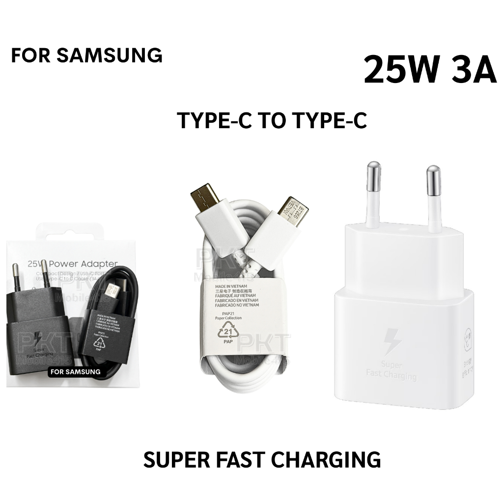 ชุดชาร์จ สำหรับ Samsung 25w Type C To Type C Super Fast Charging ใช้ได้กับหลายรุ่น เช่น รุ่น S23 Z F