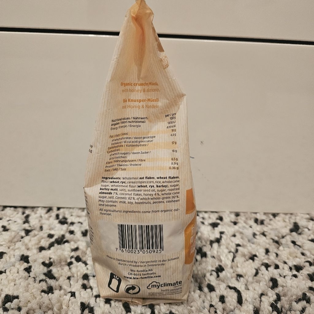 Made​ in​ Switzerland ​ Organic Granola Honey & Almond​ รูปที่ 4