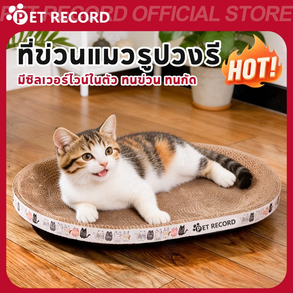 【PET RECORD】🔥ที่ลับเล็บแมวทรงอ่าง 2in1 พร้อม Catnip กระดาษลูกฟูกหนา ที่นอนแมว ลดข่วนเฟอร์นิเจอร์