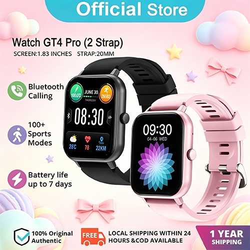 🔥【Free 2 Strap】2026 นาฬิกาสมาร์ทใหม่ GT4pro 2.01นิ้วสมาร์ทวอทช์ IP67 กันน้ำ บลูทูธ และการตรวจสอบสุขภาพ Smartwatch COD💕