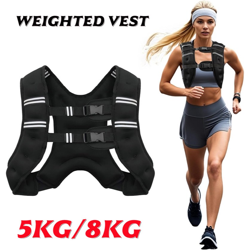 เสื้อกั๊กถ่วงน้ำหนัก สำหรับออกกำลังกาย ขนาด 5กก. และ 8กก. Weighted Vest Strength Training