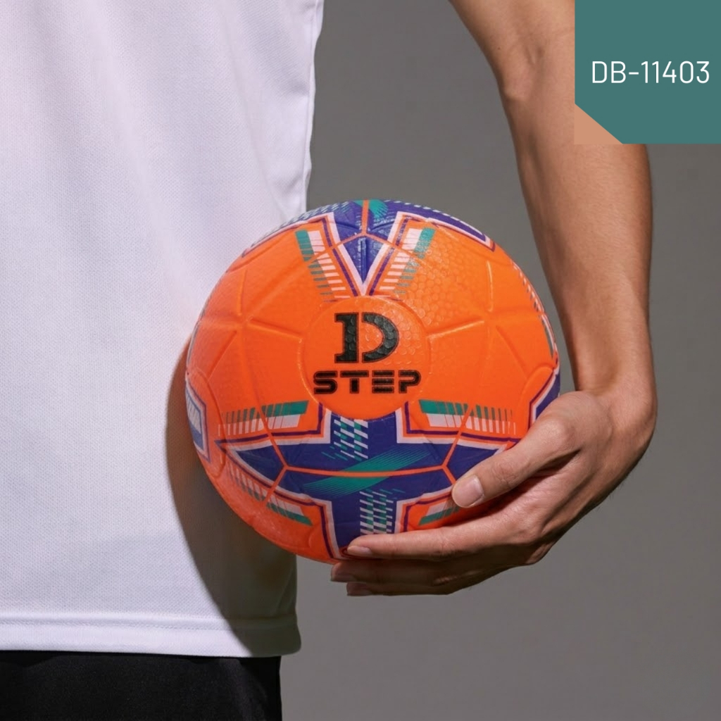 DSTEP ลูกบอล ฟุตบอล เบอร์ 4 ขนาด 25 นิ้ว เหลือง ส้ม (1ลูก) พร้อมชุดเข็มและตาข่าย / บอลสำหรับเด็ก DB-11403