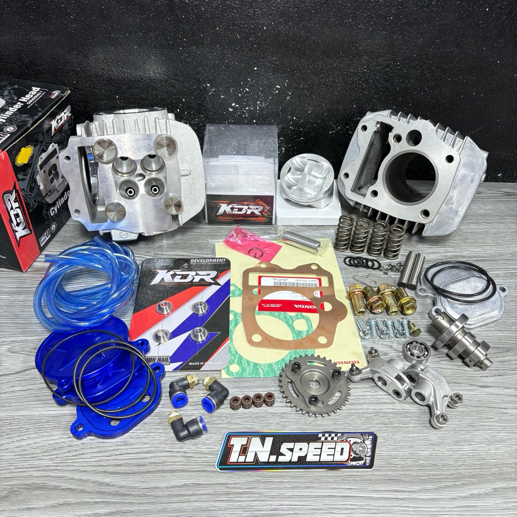 ฝาสูบKDR+เสื้อสูบ W125 พร้อมลูก KDR ขนาดลูก 56/57/59/60/61/62/66/67/68มิล ใส่รถ 125i บังลม-คาบู ทุกปี ของครบตามรูป