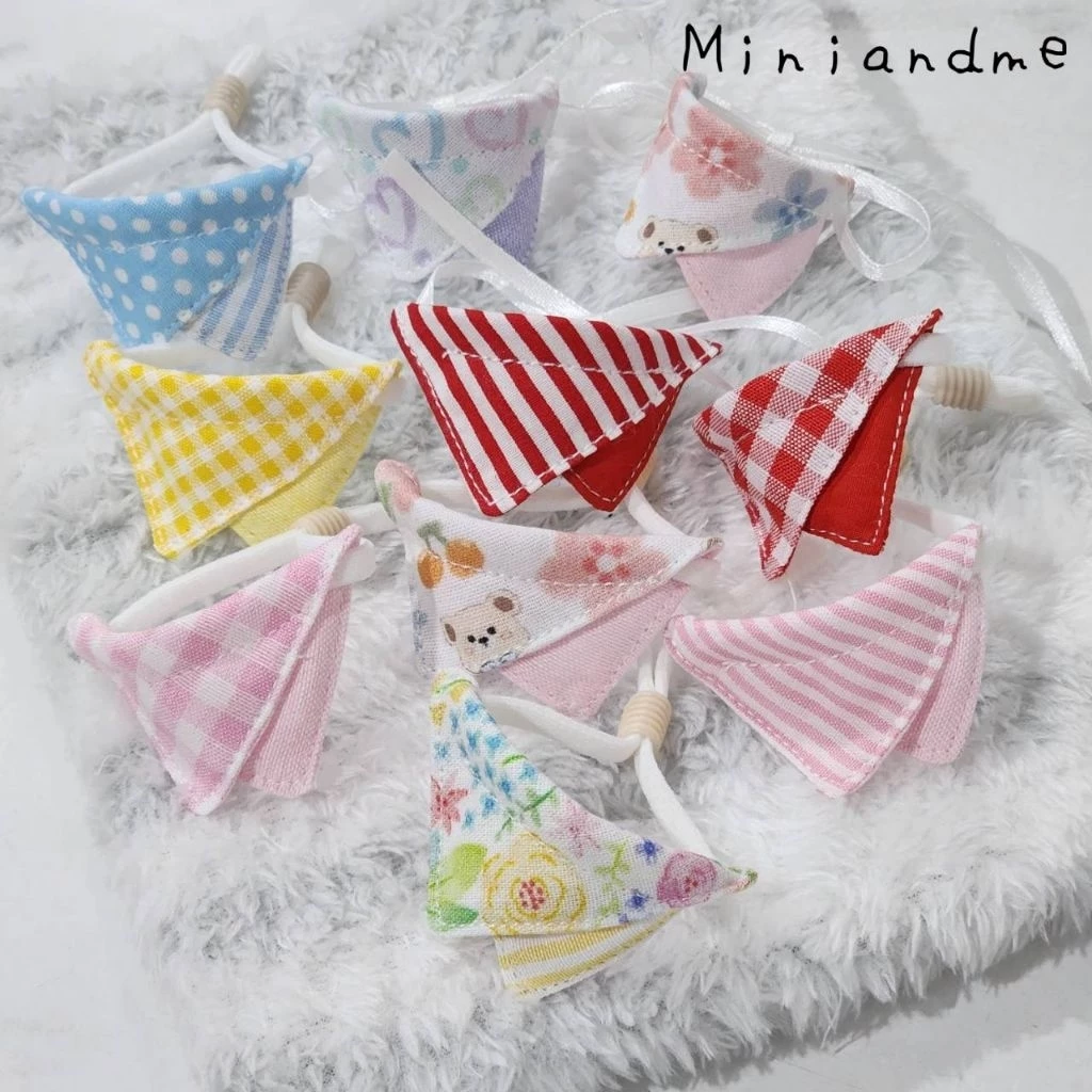 ผ้าพันคอตุ๊กตา ผ้ากันเปื้อนขนาดเล็ก สำหรับตุ๊กตา ขนาด10,15,20 cm. (แฮนด์เมด)