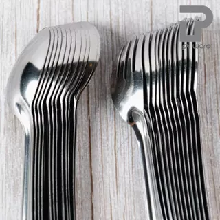 Zebra ช้อนส้อม ช้อนส้อม หัวม้าลาย ลายหยดน้ำ ความหนา 1.0 มม. 12 คู่