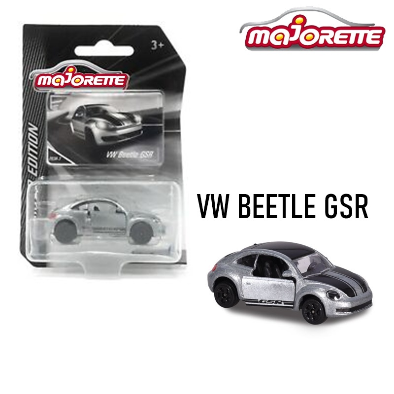 โมเดลรถเหล็ก Majorette Limited Edition - VW Beetle GSR (Silver & Black) เปิด-ปิดประตูได้ ลิขสิทธิ์แท้