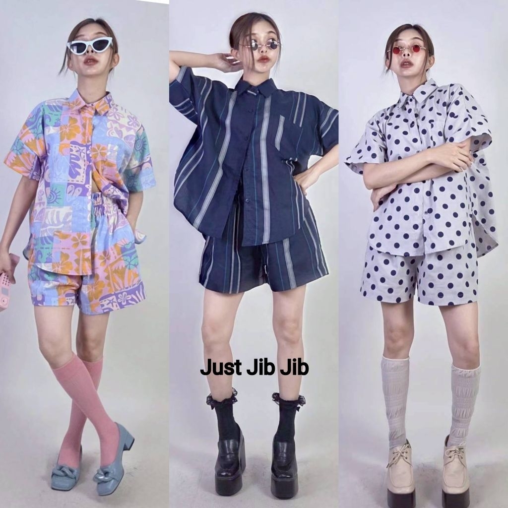 🪴🪴Set เสื้อเชิ้ตแขนสั้น +กางเกงขาสั้น