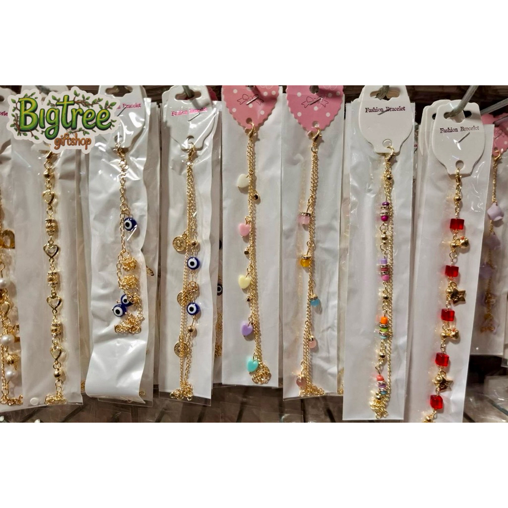 สร้อยข้อมือ กำไลข้อมือ[สีทอง]ลายแฟชั่นน่ารักคละลาย1โหล12ชิ้น
