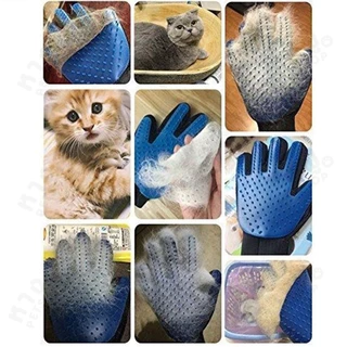 【PetZap】 พร้อมส่ง COD ถุงมือลูบขนแมว True Touch แปรงขนสัตว์เลี้ยง กำจัดขนร่วง นวดสปาผิวหนัง สำหรับหมาแมว ทนทาน