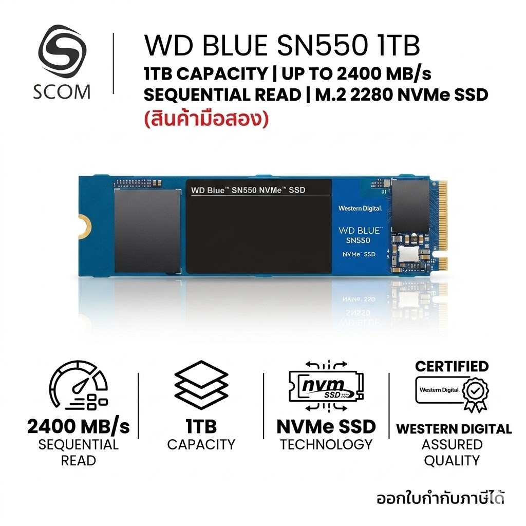 (SSD) 1TB WD BLUE SN550 มือสอง