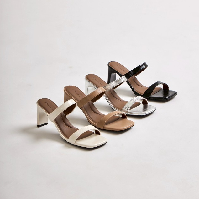 【โค้ดลด+ส่งฟรี】25twentyfives - รองเท้าส้นสูงสไตล์ Minimal Strap Heels รุ่น K-61 โทนสีคลาสสิกสูง3นิ้ว