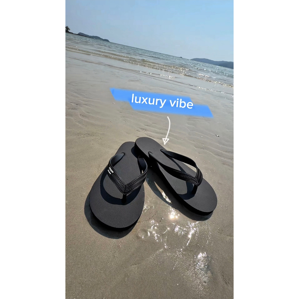 รองเท้าแตะ สายหนา สีดำ สีล้วน สีเข้ม Hippo Bloo ไซส์เล็กถึงใหญ่มาก รองเท้าอยู่บ้านหูหนีบ ฮิปโป บลู