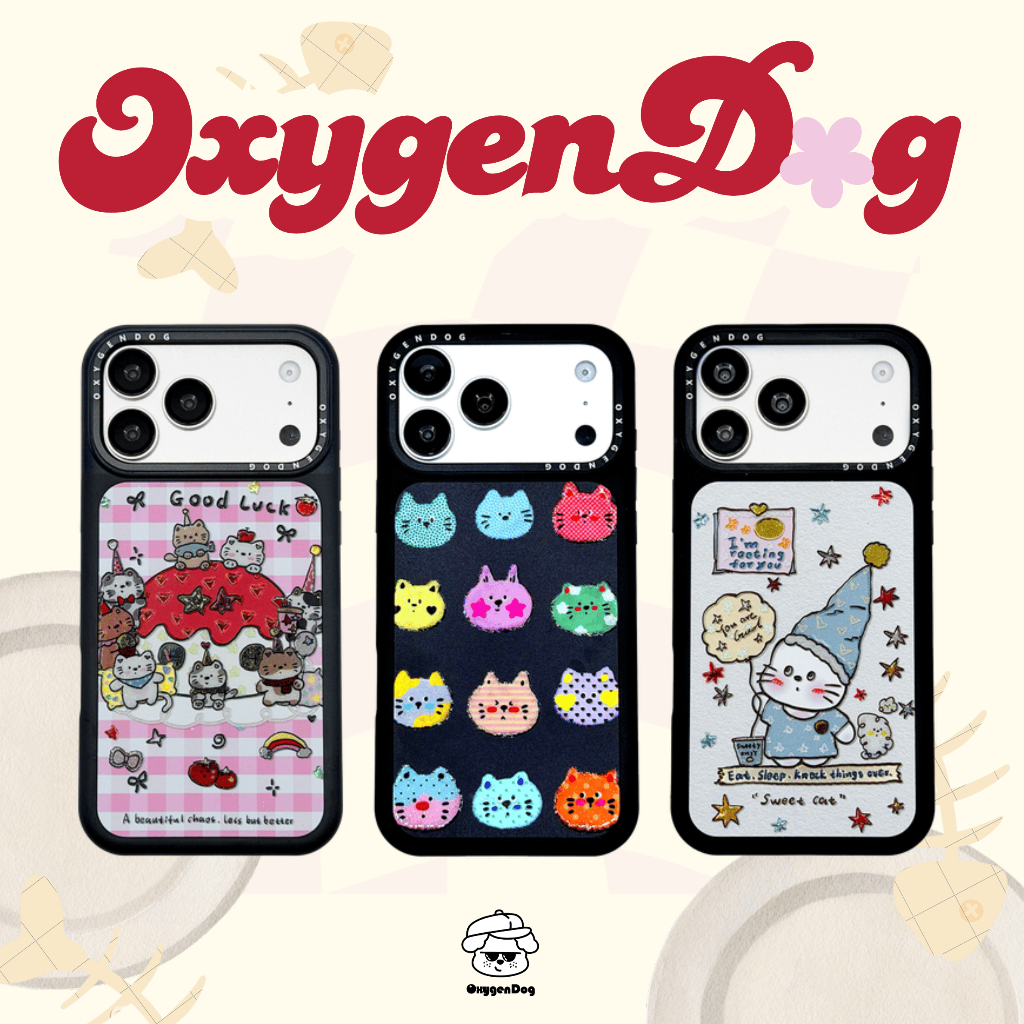 Oxygendog case เคสไอโฟน เคสกำมะหยี่ For iPhone 17ProMax 17 16ProMax 16 15ProMax 15 14 13 ชาร์จไร้สาย