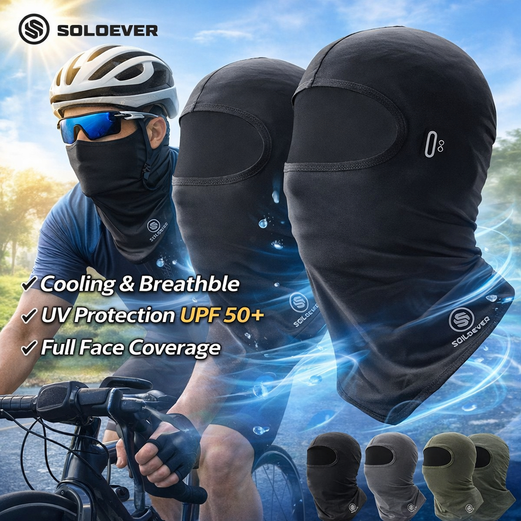 SOLOEVER Balaclava Cooling  Face Mask UPF50+ ระบายอากาศได้ดี ป้องกันรังสียูวี เหมาะสำหรับการปั่นจักรยานกลางแจ้ง