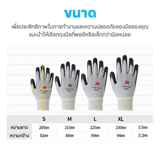 ถุงมือ3M Comfort Grip Gloves ถุงมือใส่ทำงาน3m ถุงมือกันบาด 3m ถุงมือช่าง เคลือบไนไตรล์ กันไฟฟ้า กันลื่น ของแท้