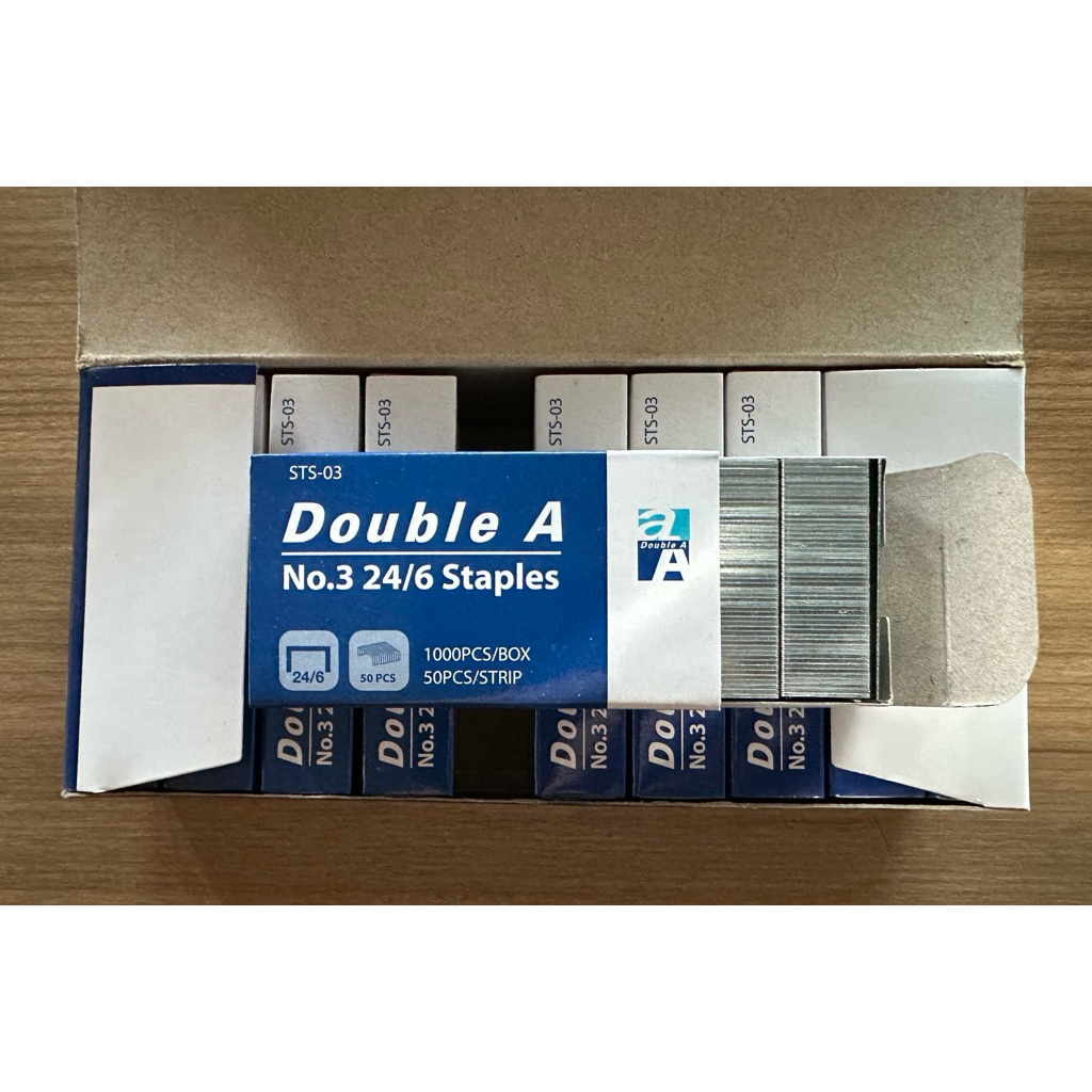 ลวดเย็บกระดาษ Double A No.3 แพ็ค (1 x 10 กล่อง)