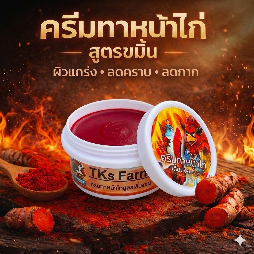 Deang Jat ครีมทาหน้าไก่สูตรเลี้ยงชน 50g