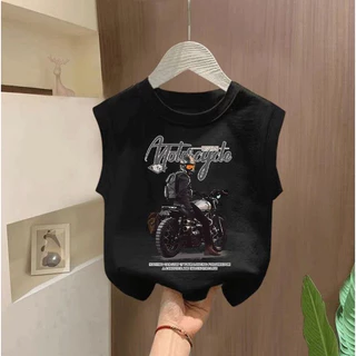 เสื้อยืดเด็ก เสื้อแขนกุดเด็กผู้ชาย ลายตัวอักษร งานแฟชั่น ผ้านิ่ม พร้อมส่ง