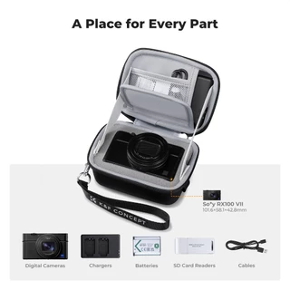 K&F CONCEPT กระเป๋ากล้องขนาดเล็ก EVA เคสแข็งกันกระแทก กันน้ำ สำหรับ Canon Sony RX100 G7X Camera Case